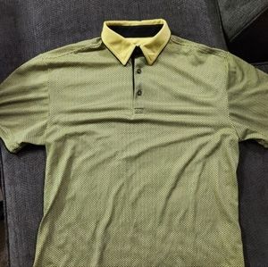 G MAC Yellow & Black Polyester Spandex Golf Polo Mens Size M